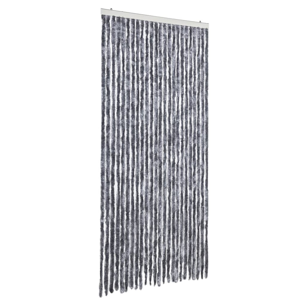 Cortina de mosca Vidaxl 100x200 cm Chenille Silver