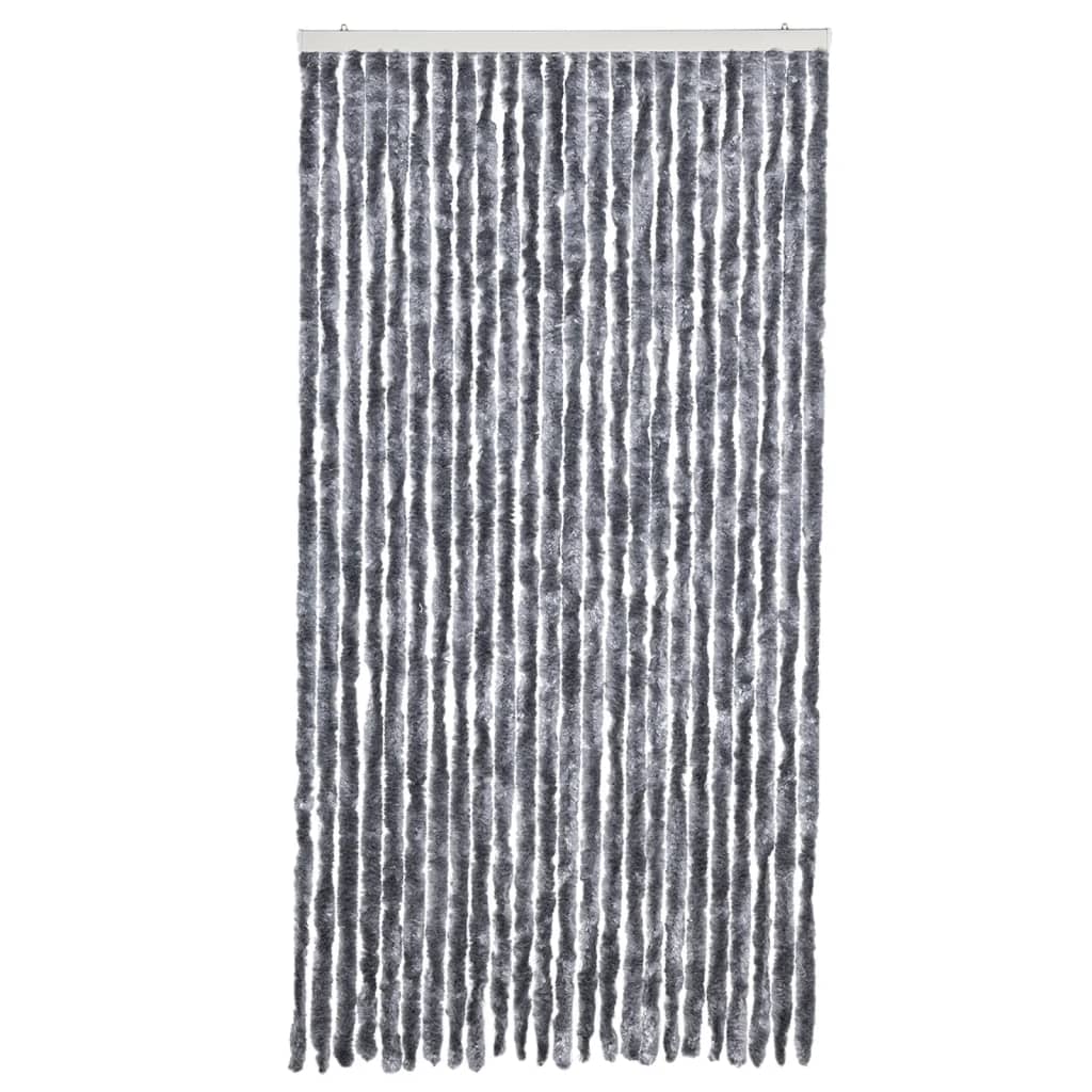 Cortina de mosca Vidaxl 100x200 cm Chenille Silver