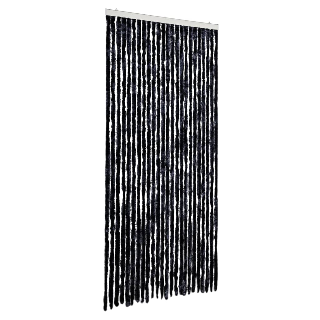 Vidaxl Fly Vorhang 100x200 cm Chenille Anthrazit -gelenkt