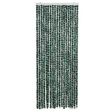 Cortina de mosca Vidaxl 56x200 cm chenille verde y blanco