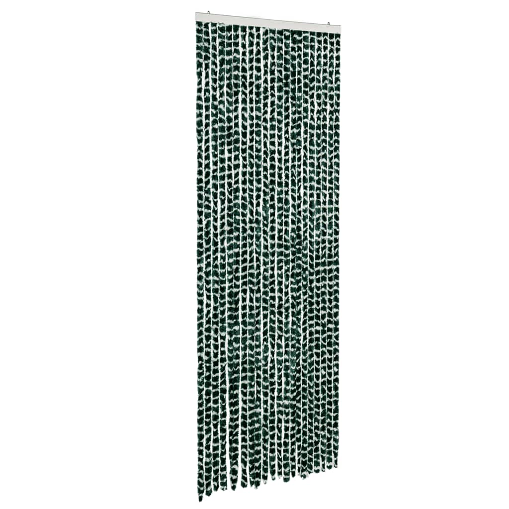 Vidaxl Fly Cundain 90x200 cm Chenille Green and White