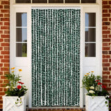 Vidaxl Fly Curtain 90x200 cm Chenille verde e bianco