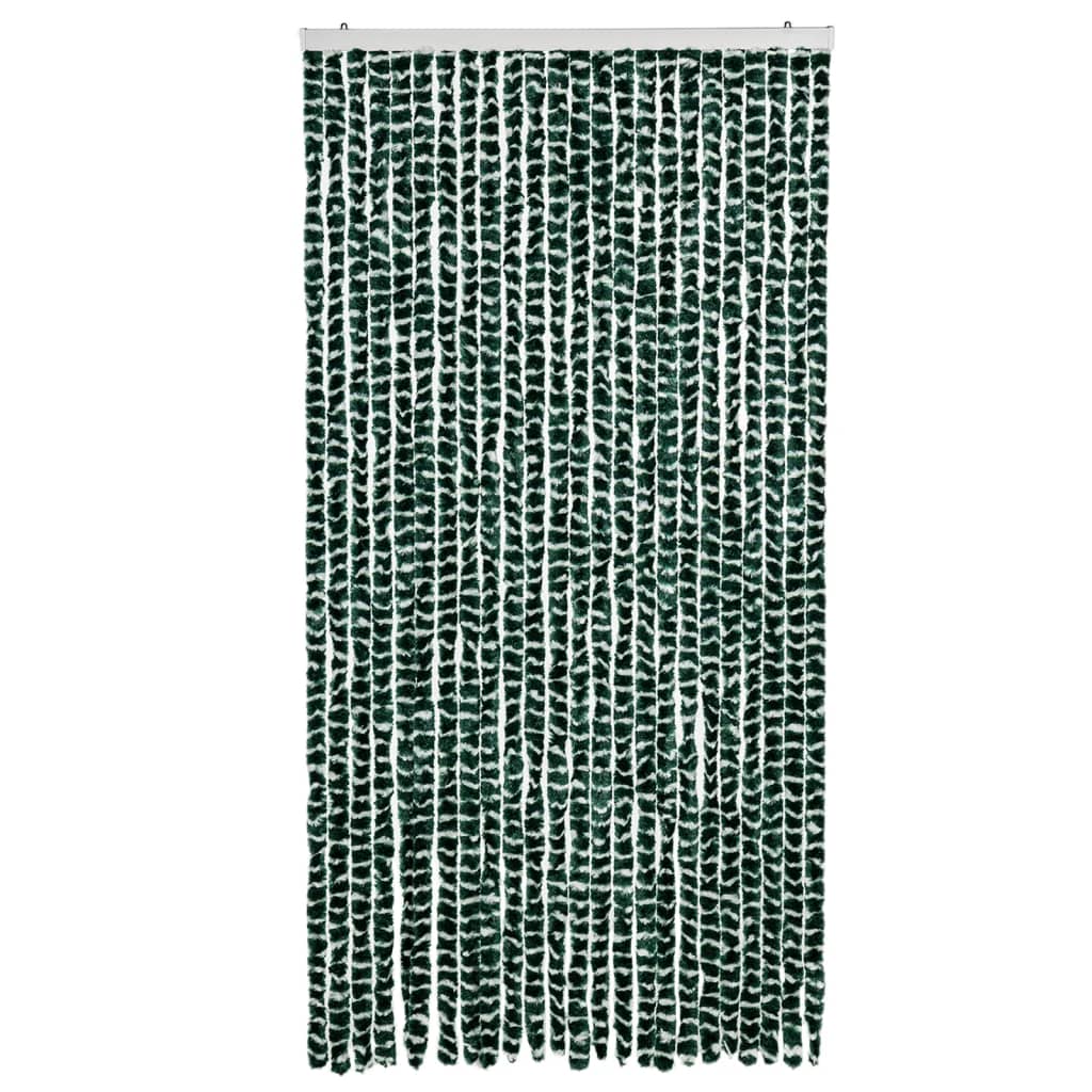 Cortina de mosca Vidaxl 100x230 cm Chenille verde y blanco