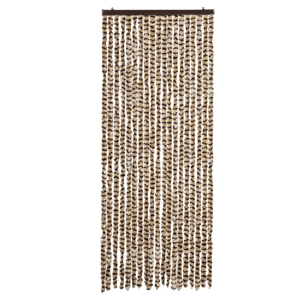 Vidaxl Fly Curtain 56x200 cm Chenille beige e Brown