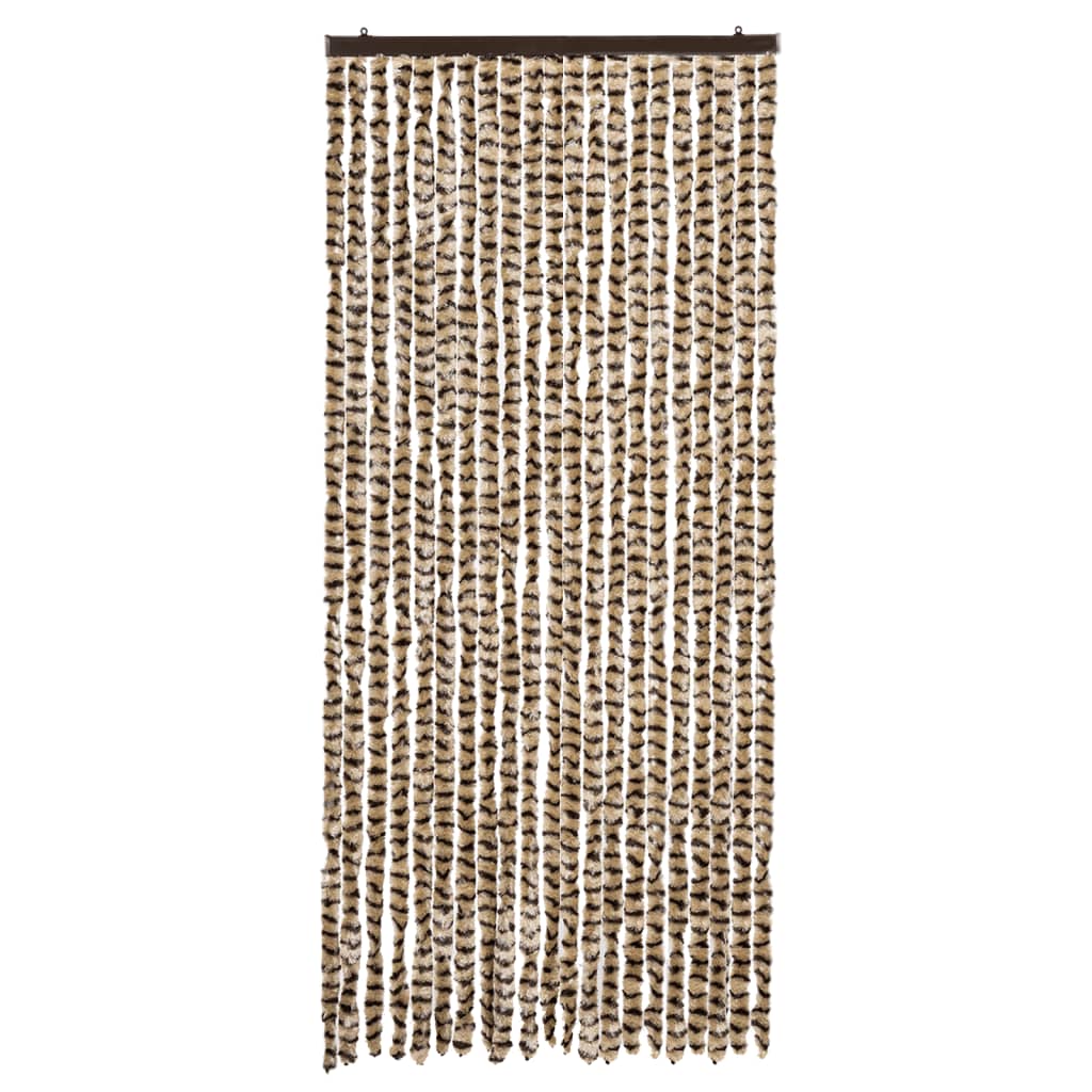 Vidaxl Fly Curtain 90x200 cm Chenille Beige and Brown