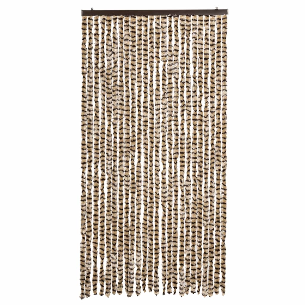 Vidaxl Fly Vorhang 100x200 cm Chenille Beige und Braun