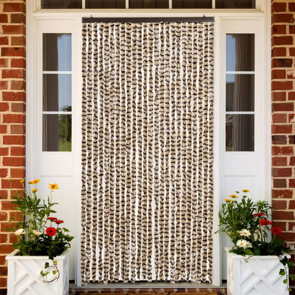 Vidaxl Fly Curtain 100x230 cm Chenille Beige og Brown