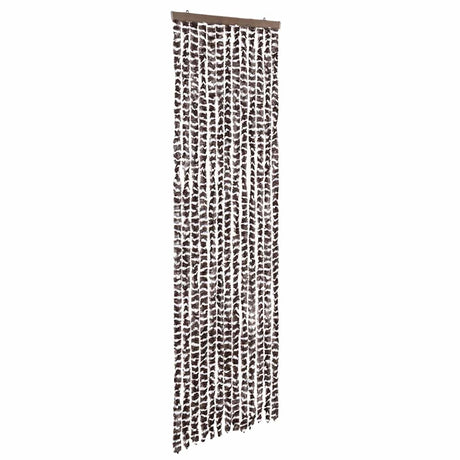 Vidaxl vliegengordijn 56x200 cm chenille bruin en wit