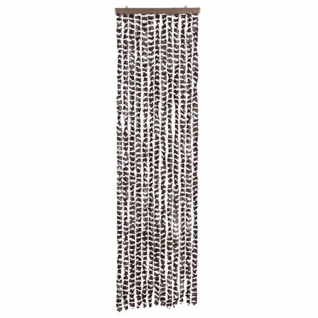 Vidaxl vliegengordijn 56x200 cm chenille bruin en wit