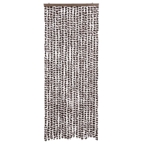 Vidaxl vliegengordijn 56x200 cm chenille bruin en wit