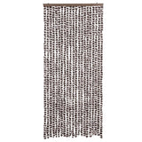 Vidaxl Fly Curtain 90x200 cm Chenille Brown and White