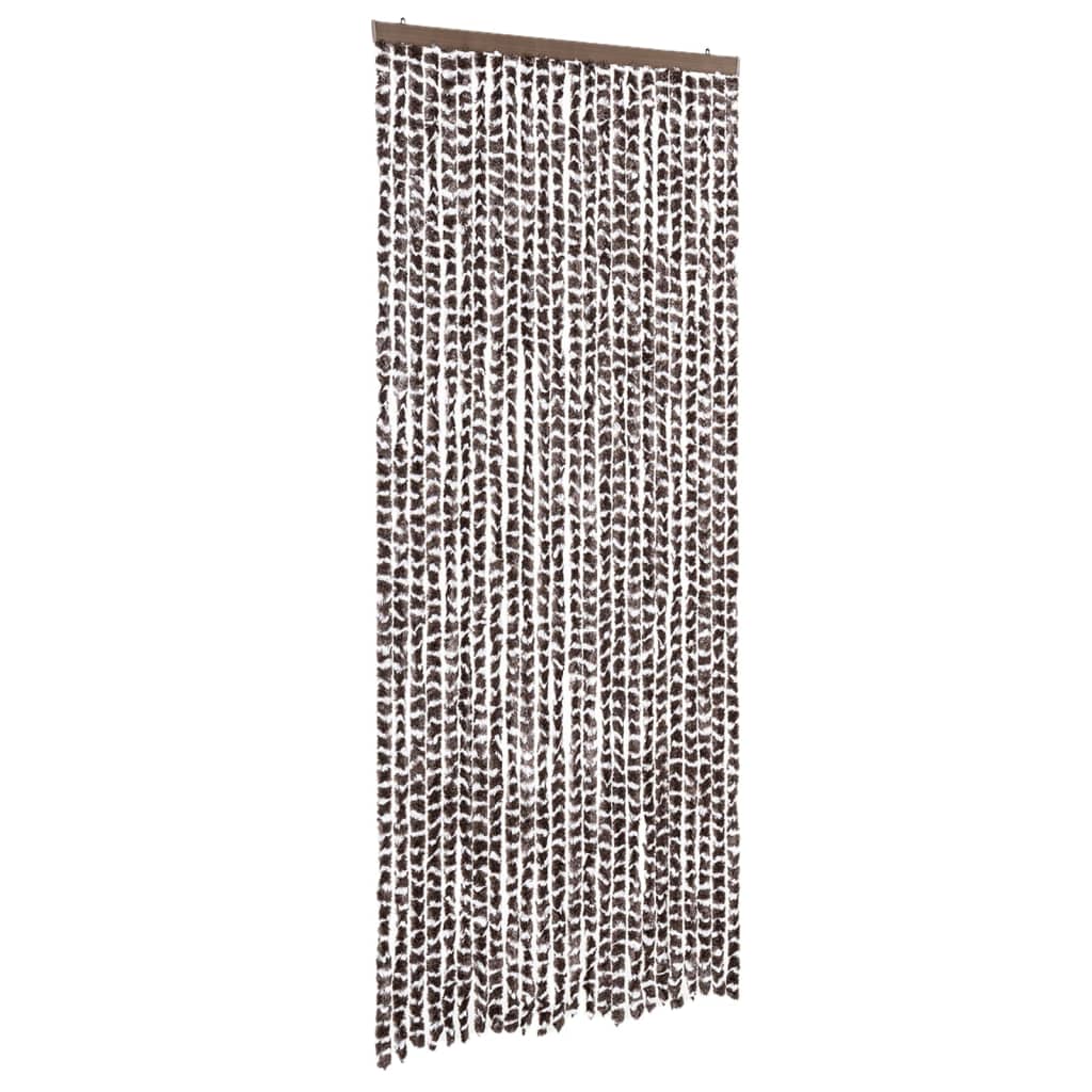 Vidaxl Fly curtain 100x230 cm Chenille Brown and White