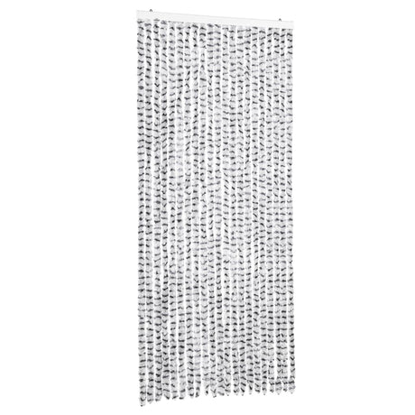 Vidaxl vliegengordijn 90x200 cm chenille lichtgrijs en donkergrijs