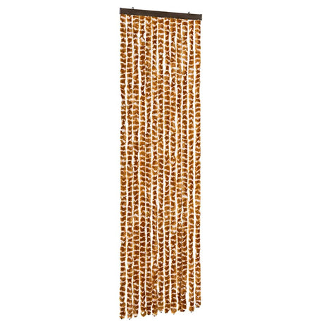 Vidaxl vliegengordijn 56x200 cm chenille okerkleurig en wit