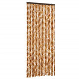 Cortina de mosca Vidaxl 56x200 cm chenille ocre y blanco