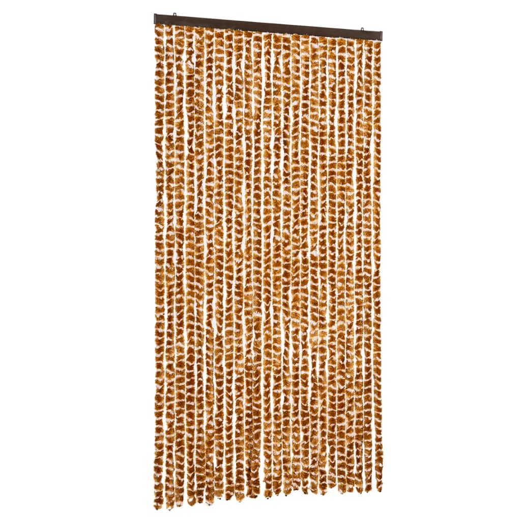 Vidaxl Fly Curtain 100x230 cm CHENILLE OCER ET BLANC