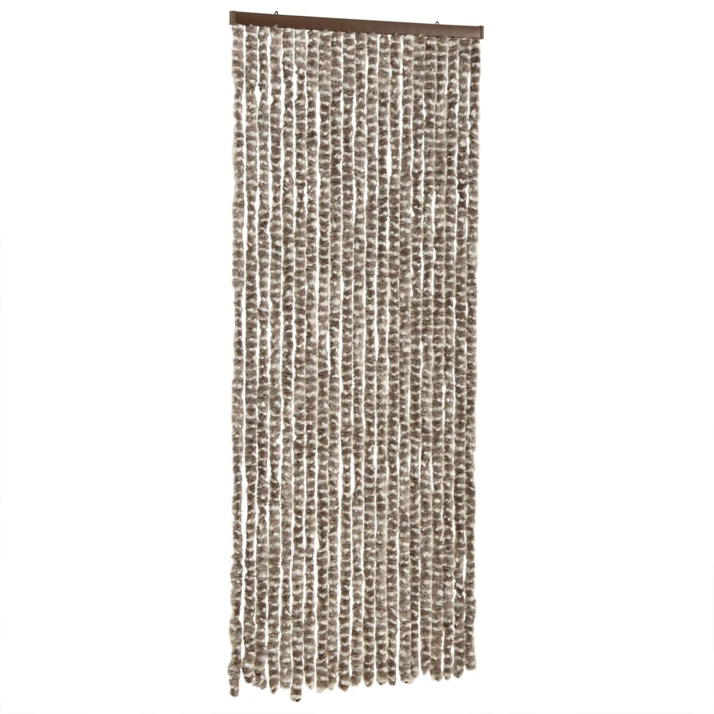 Vidaxl Fly Curtain 56x200 cm CHENILLE TAUPE ET BLANC