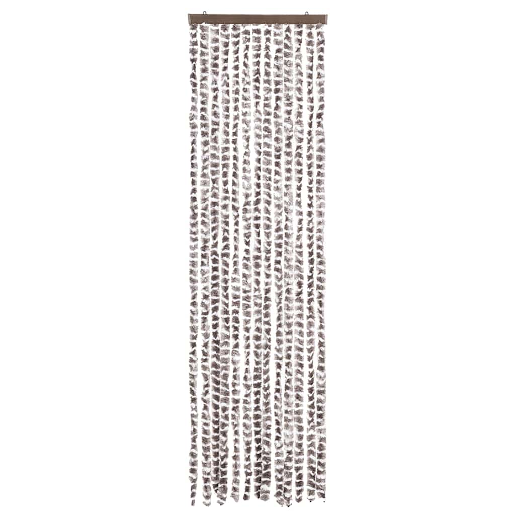Vidaxl vliegengordijn 56x200 cm chenille taupe en wit