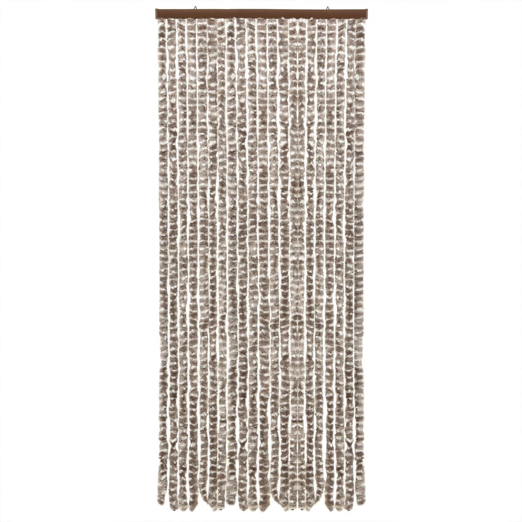 Vidaxl Fly Curtain 56x200 cm Chenille taupe og hvit