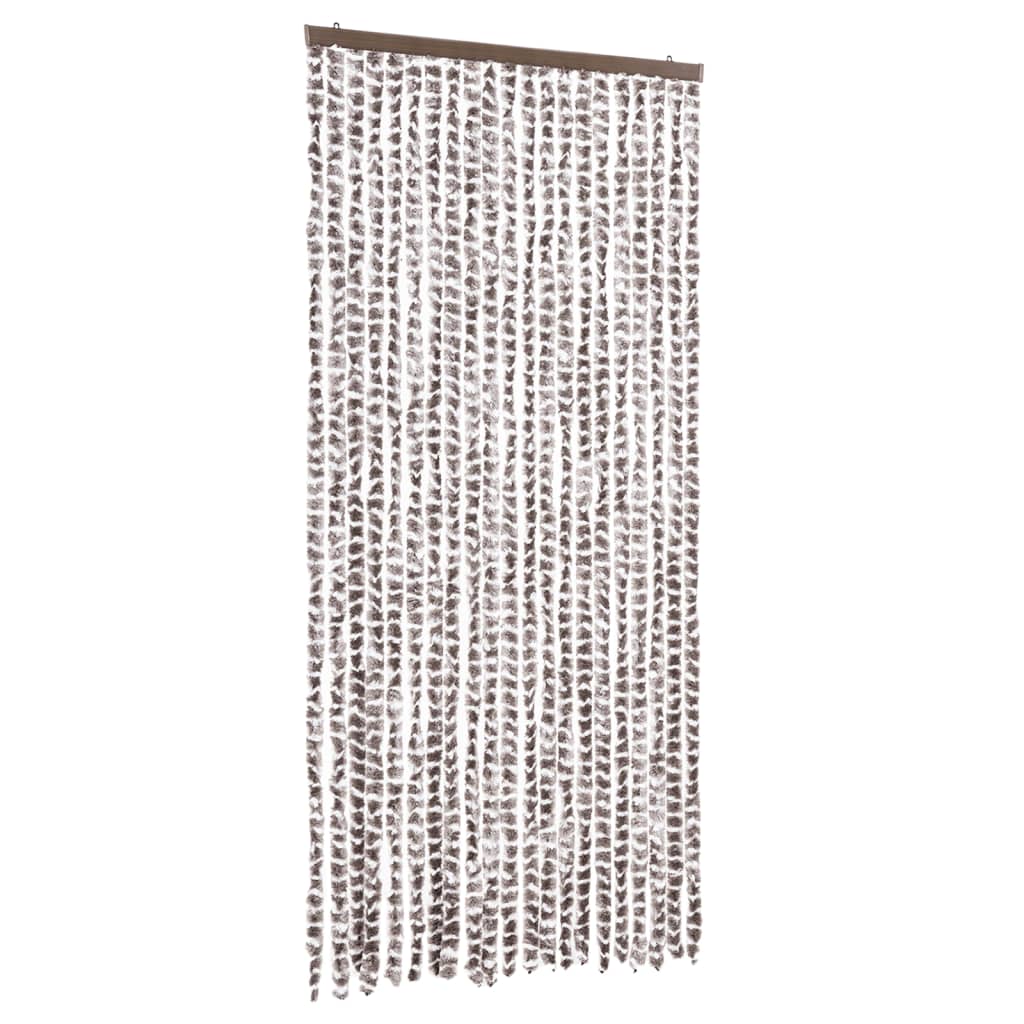 Vidaxl Fly Curtain 90x200 cm Chenille Taupe och White