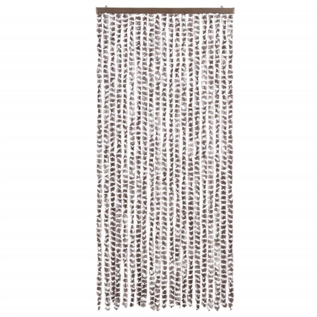 Vidaxl Fly Curtain 90x200 cm Chenille Taupe e White