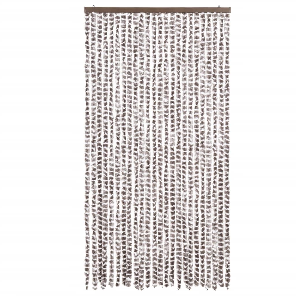 Vidaxl Fly Curtain 100x200 cm chenille taupe et blanc