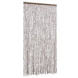 Vidaxl Fly Vorhang 100x230 cm Chenille Taupe und Weiß