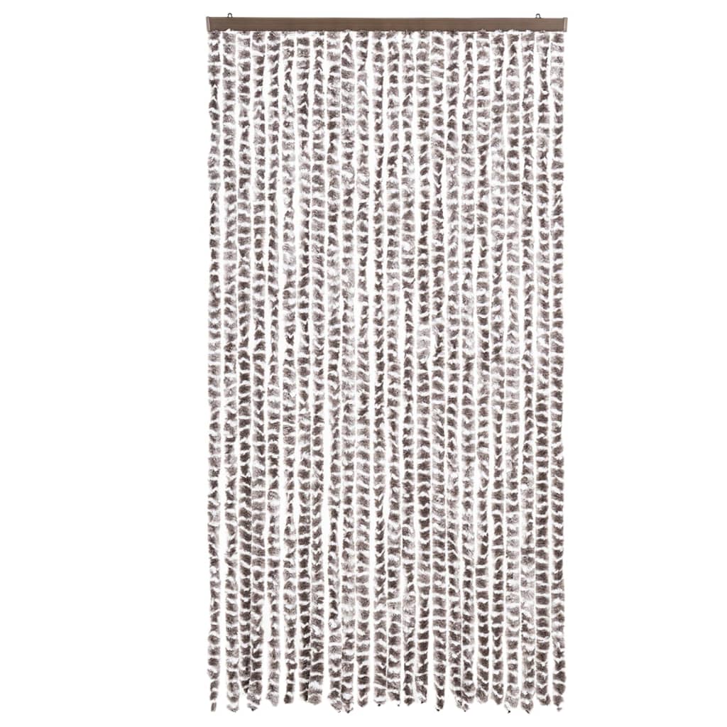 Vidaxl Fly Curtain 100x230 cm Chenille Taupe and White