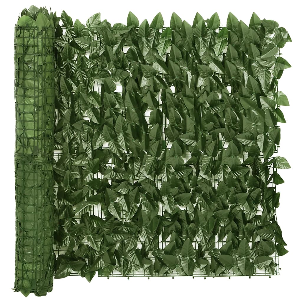 Écran de balcon Vidaxl avec feuilles vert foncé 200x75 cm