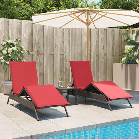 Vidaxl ligstoelen 2 st met tafel poly rattan bruin (alleen vs)
