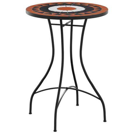 Vidaxl bistrotafel mozaïek ø50x70 cm keramiek terracottakleurig en wit