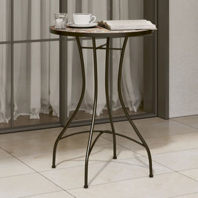 Vidaxl bistrotafel mozaïek ø50x70 cm keramiek terracottakleurig en wit