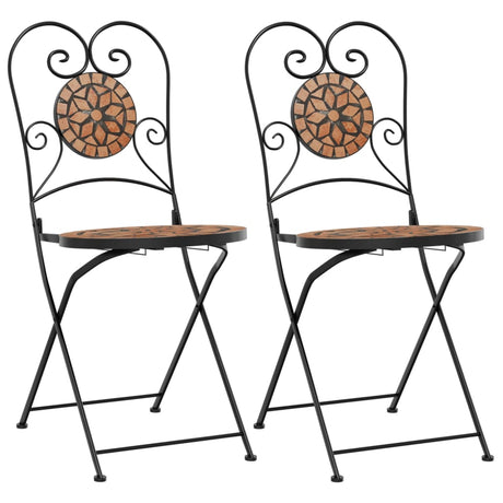 Vidaxl opklapbare stoelen (2 stuks) van terracotta keramiek