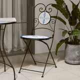 Vidaxl opklapbare stoelen (2 stuks) blauw-wit keramiek