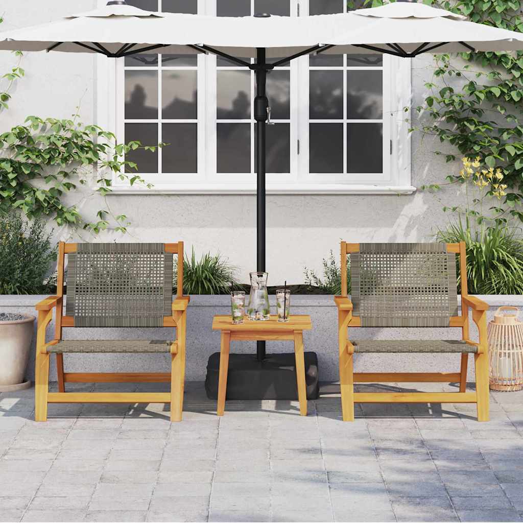 Vidaxl tuinmeubelen 2 pcs grijs 67 x 78 x 73 cm massief acaciahout