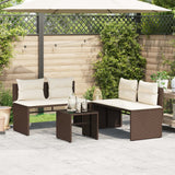 Vidaxl 4-delige loungeset met kussens poly rattan bruin