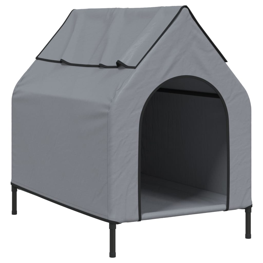 Vidaxl Dog Loft Oxford Tessuto e grigio chiaro in acciaio