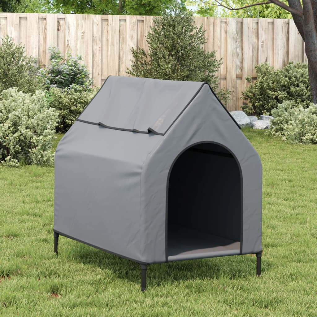 Vidaxl Dog Loft Oxford Tessuto e grigio chiaro in acciaio