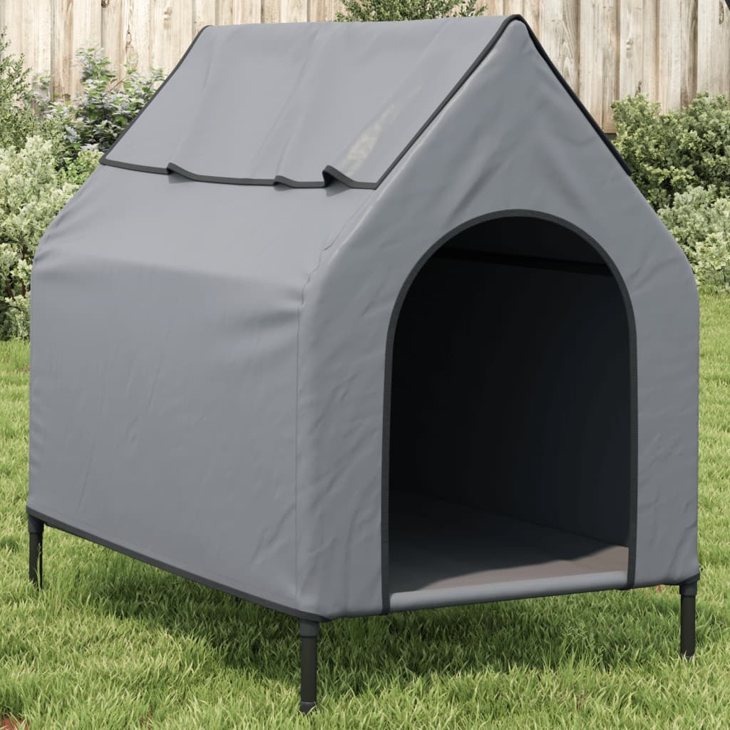 Vidaxl Dog Loft Oxford Fabric and Steel Light Grey