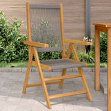 Vidaxl inklapbare stoelen 2 st massief acaciahout en polypropeen grijs