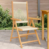 Vidaxl inklapbare stoelen 2 st massief acaciahout en polypropeen beige