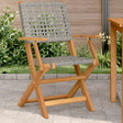 Vidaxl opklapbare stoelen, 2 stuks, grijs, massief acaciahout en polyrotan.