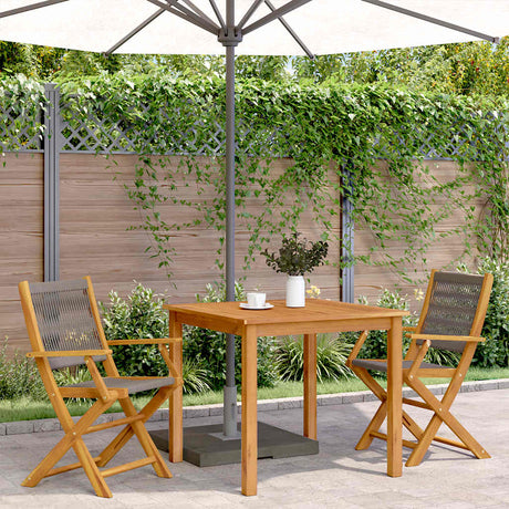 Vidaxl inklapbare stoelen 2 st massief acaciahout en polypropeen grijs