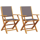 Vidaxl inklapbare stoelen 2 st acaciahout en stof antracietkleurig