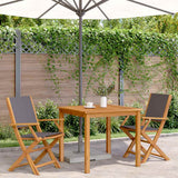 Vidaxl inklapbare stoelen 2 st acaciahout en stof antracietkleurig
