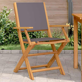 Vidaxl inklapbare stoelen 2 st acaciahout en stof antracietkleurig