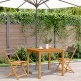 Vidaxl opklapbare stoelen, 2 stuks, grijs, massief acaciahout en touw