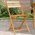 Vidaxl opklapbare stoelen, 2 stuks, beige, massief acaciahout en touw