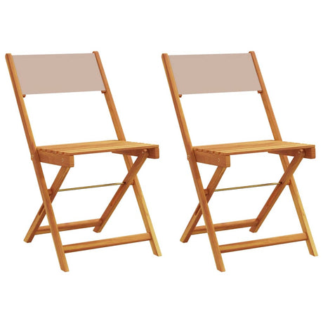 Vidaxl inklapbare stoelen 2 st massief acaciahout en stof taupe