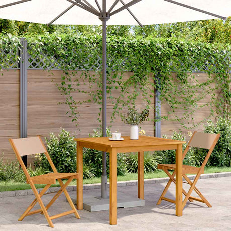 Vidaxl inklapbare stoelen 2 st massief acaciahout en stof taupe